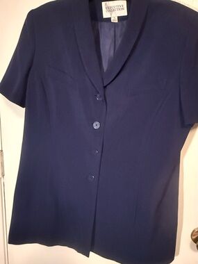 Executive Collection Navy Short Sleeve Blazer & Skirt Suit Set